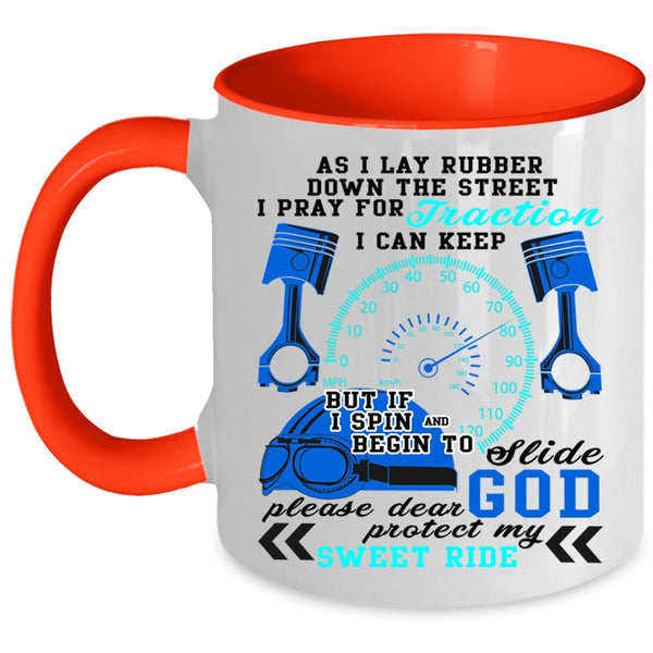 Funny Gift For Trucker Coffee Mug, I Pray For Traction Accent Mug