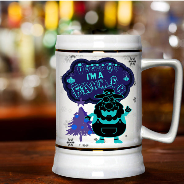 Funny Christmas Gift For Farmer Beer Stein 22oz, I'm A Farmer Beer Mug