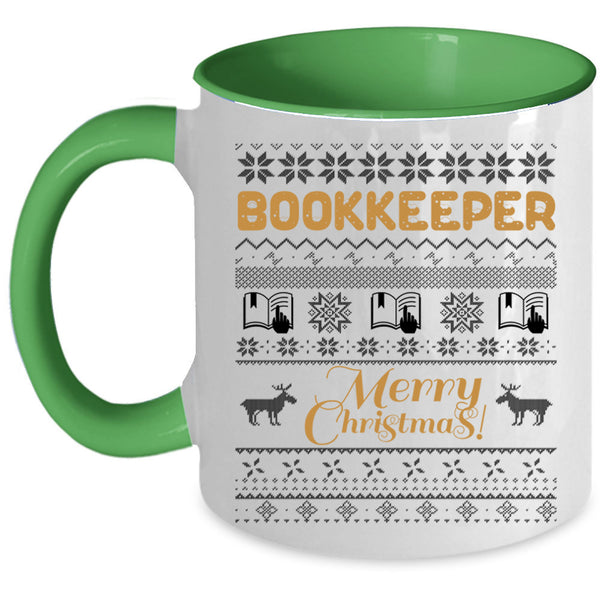 Merry Christmas Coffee Mug, Bookkeeper Accent Mug