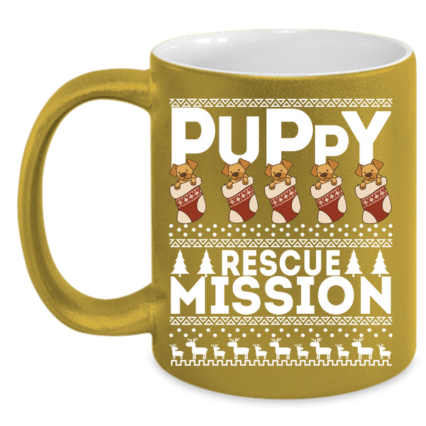 Puppy Rescue Mission Coffee Mug, Cute Gift For Dog Lovers Coffee Cup