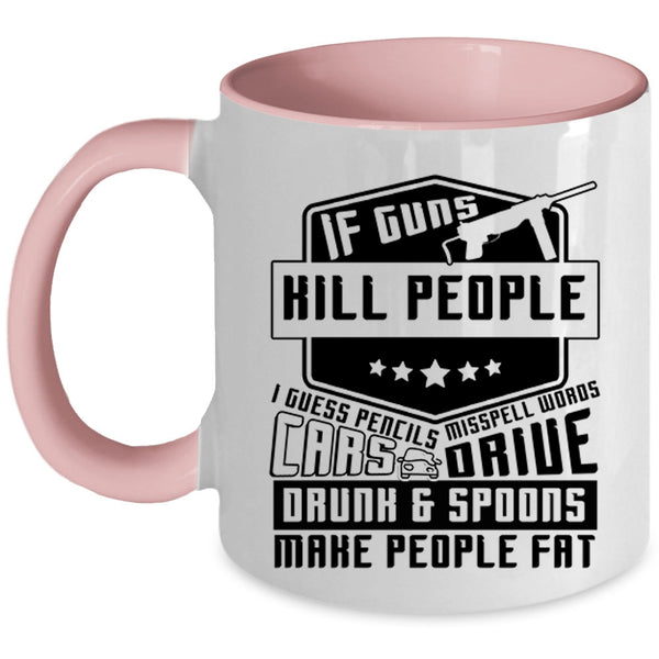 Cool Car Drivers Coffee Mug, Cars Drive Drunk And Spoons Accent Mug