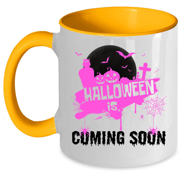 Cool Halloween Coffee Mug, Halloween Is Coming Soon Accent Mug