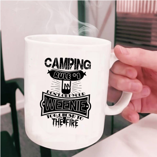 Funny Gift For Camper Coffee Mug, Camping Rule Cup