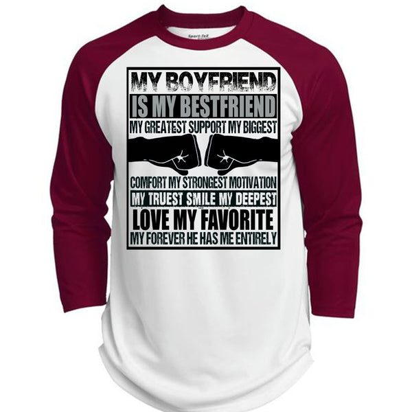 My Boyfriend Is My Best Friend T Shirt, I Love Boyfriend T Shirt, Awesome T-Shirts  (Polyester Game Baseball Jersey)