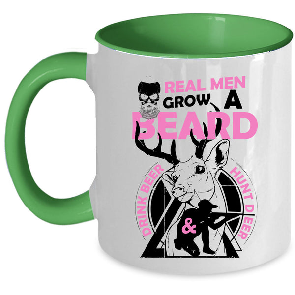 Cool Husband Coffee Mug, Real Men Grow A Beard Drink Beer And Hunt Deer Accent Mug