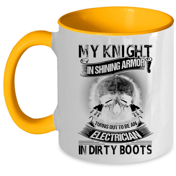 Cool Electricians Coffee Mug, To Be An Electrician In Dirty Boots Accent Mug