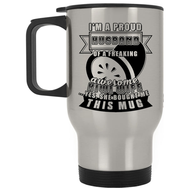 Cute Married Travel Mug, I'm A Proud Husband Of A Kiwi Wife Mug