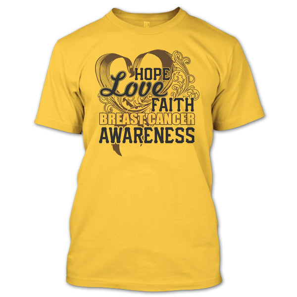 Hope Love Faith T Shirt, Cancer T Shirt
