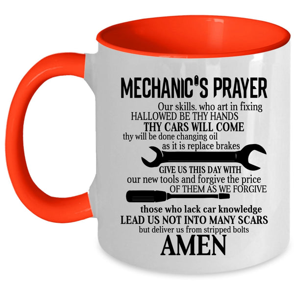 Cool Gift For Mechanics Coffee Mug, Mechanic's Prayer Accent Mug