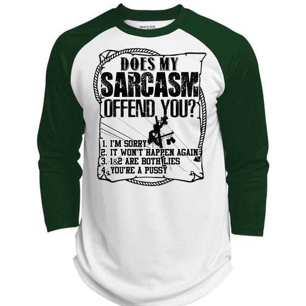 Does Sarcasm Offend You T Shirt, I Love Lineman T Shirt, Awesome T-Shirts  (Polyester Game Baseball Jersey)