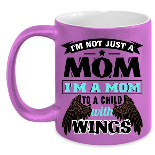 Cute Kids Coffee Mug, I'm A Mom To A Child With Wings Accent Mug