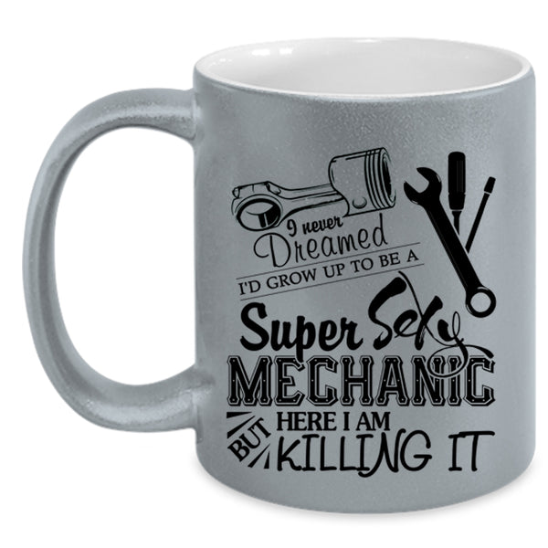 Being A Mechanic Coffee Mug, I'd Grow Up To Be A Mechanic Accent Mug
