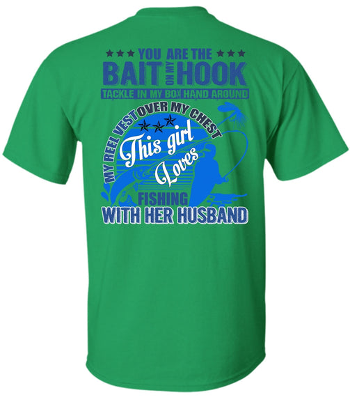 Fishing With Her Husband T Shirt, I Love Fishing T Shirt