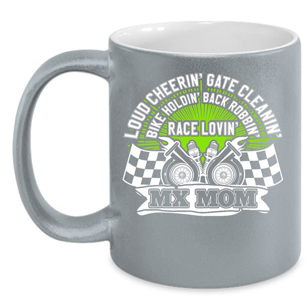 Bike Holding Race Loving Coffee Mug, MX Mom Coffee Cup