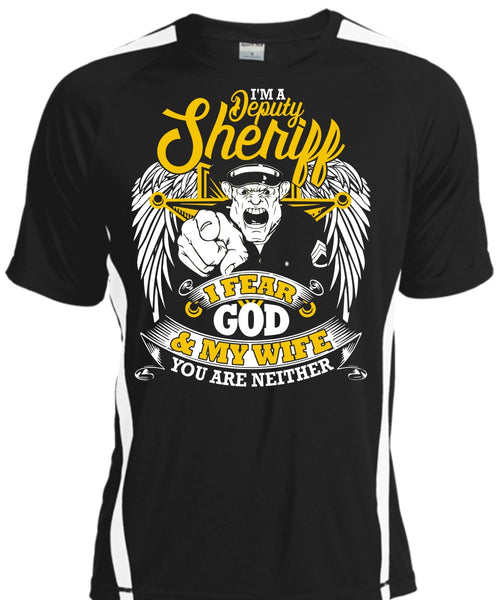 A black t-shirt with the shopify logo