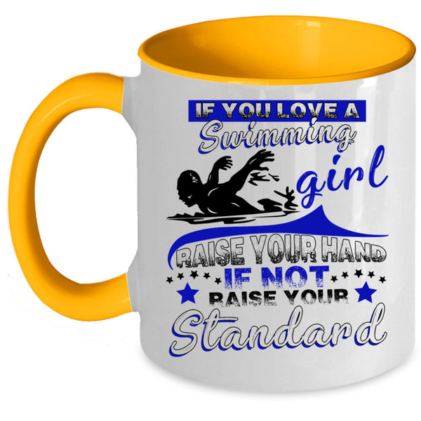 Funny Swimming Girls Coffee Mug, If You Love A Swimming Girl Accent Mug