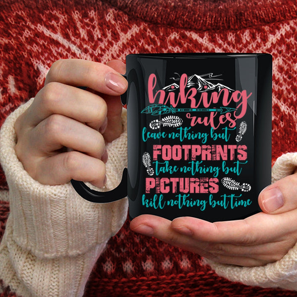 Hiking Rules Coffee Mug, Funny Gift For Hiker Coffee Cup