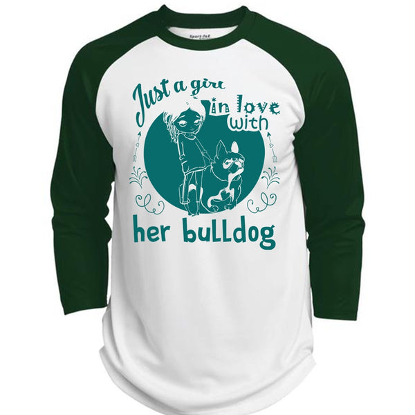 Just A Girl In Love With Her Bulldog T Shirt, Favorite T Shirt, I Love Dog T Shirt  (Polyester Game Baseball Jersey)