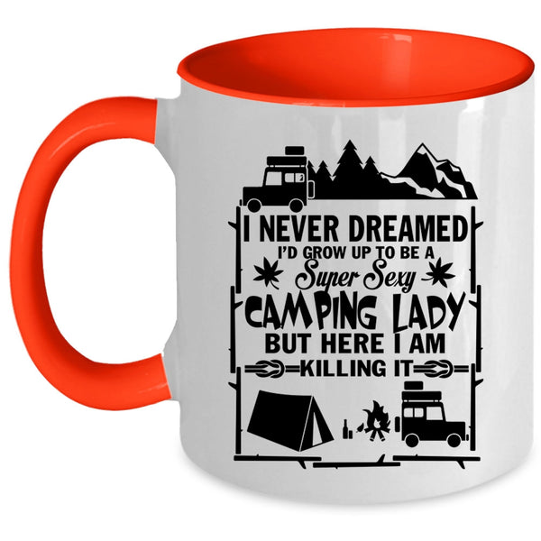 Pretty Girls Coffee Mug, I'd Grow Up To Be A Camping Lady Accent Mug
