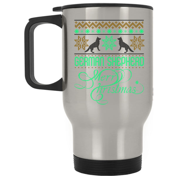 Merry Christmas Travel Mug, German Shepherd Mug