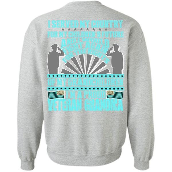 I Love Veteran T Shirt, I'm A Proud Veteran Grandma Sweatshirt