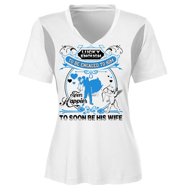 To Soon Be His Wife T Shirt, Being A Wife T Shirt, Cool Shirt (Ladies LS Heather V-Neck)
