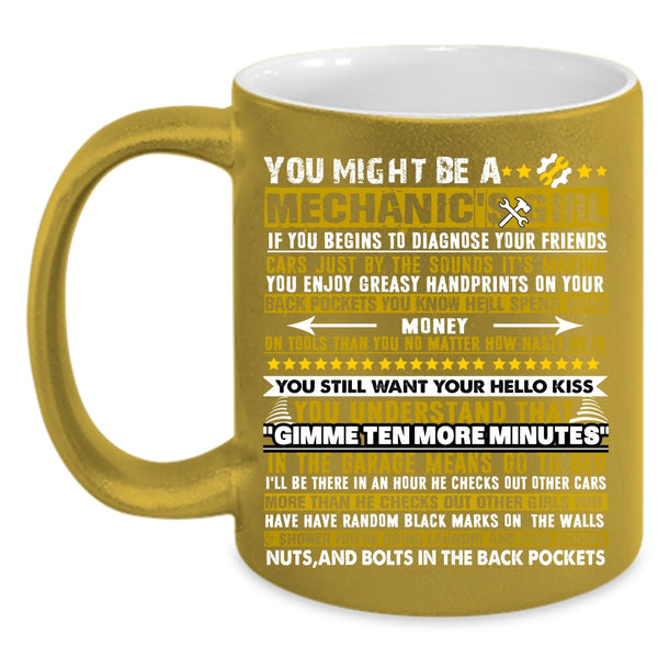 You Might Be A Mechanic's Girl Coffee Mug, Cool Couple Coffee Cup