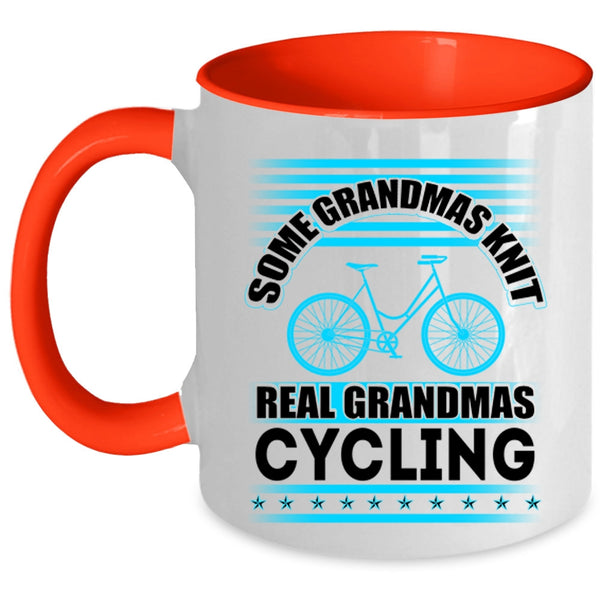 Real Grandmas Cycling Coffee Mug, Some Grandmas Knit Accent Mug