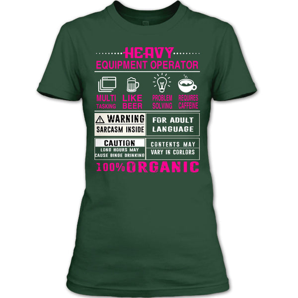 Heavy Equipment Operator T Shirt, 100% Organic T Shirt
