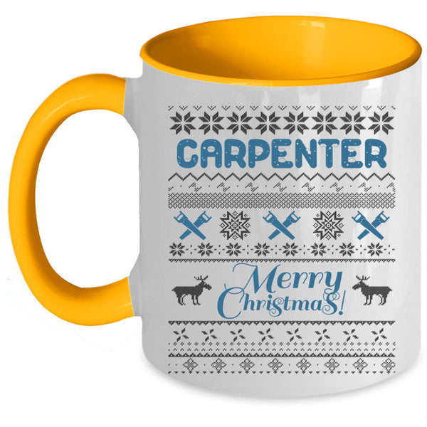 Merry Christmas Coffee Mug, Carpenter Accent Mug