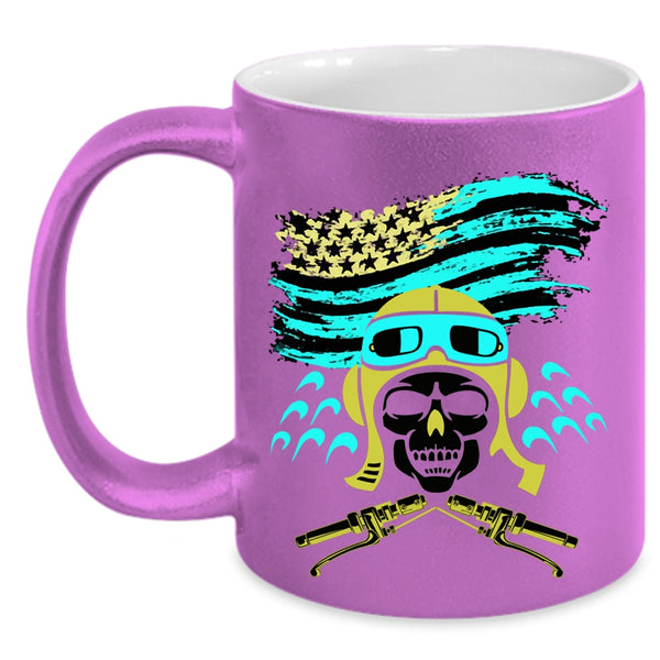 American Flag Coffee Mug, Cool Biker Accent Mug