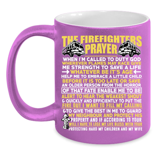 The Firefighters Prayer Coffee Mug, Cute Fireman Coffee Cup