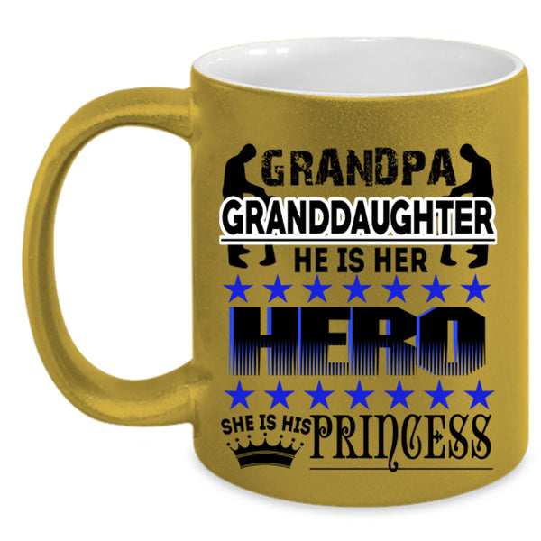 Cool Gift For Grandpa Coffee Mug, Grandpa And Granddaughter Accent Mug
