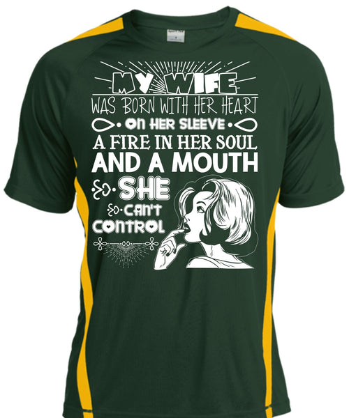 My Wife Was Born With Her Heart T Shirt, Fire In Her Soul T Shirt, Cool Shirt