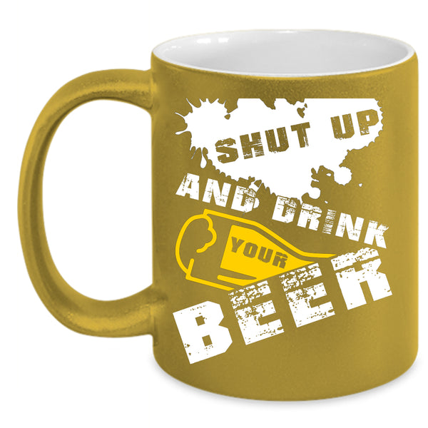 Drink Your Beer Coffee Mug, Cool Beer Drinker Coffee Cup