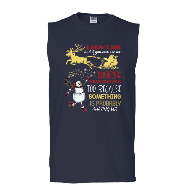 You Should Run To T Shirt, Coolest Merry Christmas Gift T Shirt, Cool T Shirt (Men's Cotton Sleeveless)