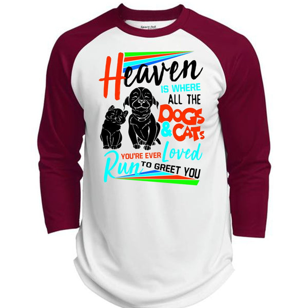 Heaven Is Where All The Dogs And Cats T Shirt, I Love My Dog T Shirt, Awesome T-Shirts  (Polyester Game Baseball Jersey)