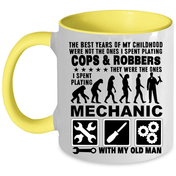 Grandpa Coffee Mug, I Spent Playing Mechanic With My Old Man Accent Mug