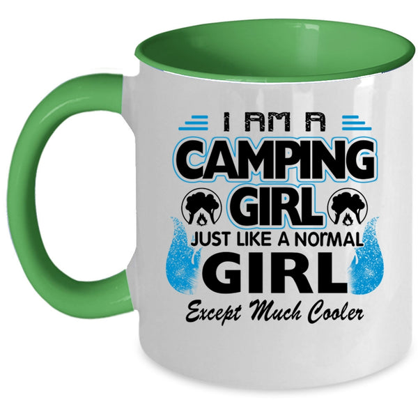 Cool Camping Girl Coffee Mug, I Am A Camping Girl Accent Mug