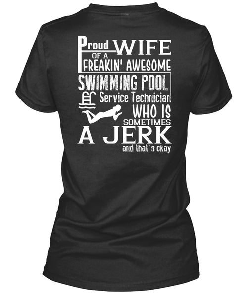 Proud Wife Of A Freaking Awesome Swimming T Shirt, Being A Swimmer T Shirt