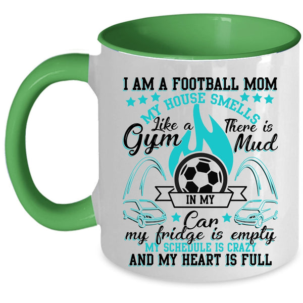 Funny Gift For Mom Coffee Mug, I Am A Football Mom Accent Mug