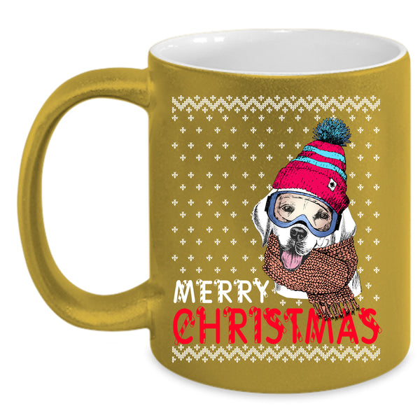 Merry Christmas Coffee Mug, Cute Gift For Dog Lovers Coffee Cup