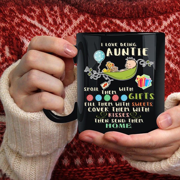 I Love Being Auntie Coffee Mug, Cute Gift For Auntie Coffee Cup