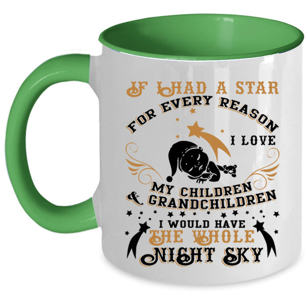 Cute Grandparent Coffee Mug, I Love My Children And Grandchildren Accent Mug