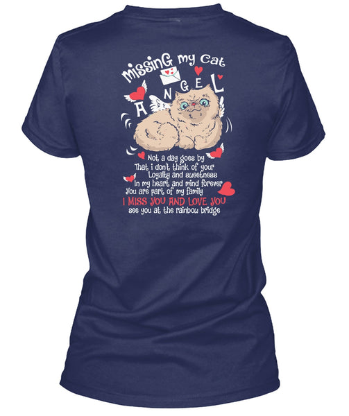 Missing My Cat Angel T Shirt, I Miss You And Love You T Shirt
