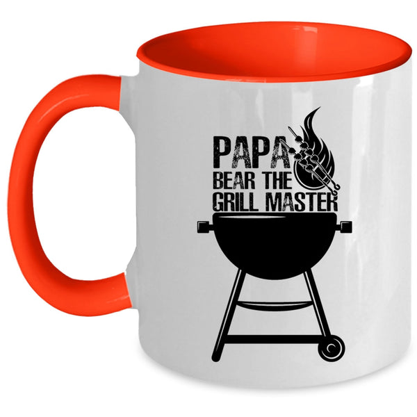 Funny Gift For Papa Coffee Mug, Papa Bear The Grill Master Accent Mug