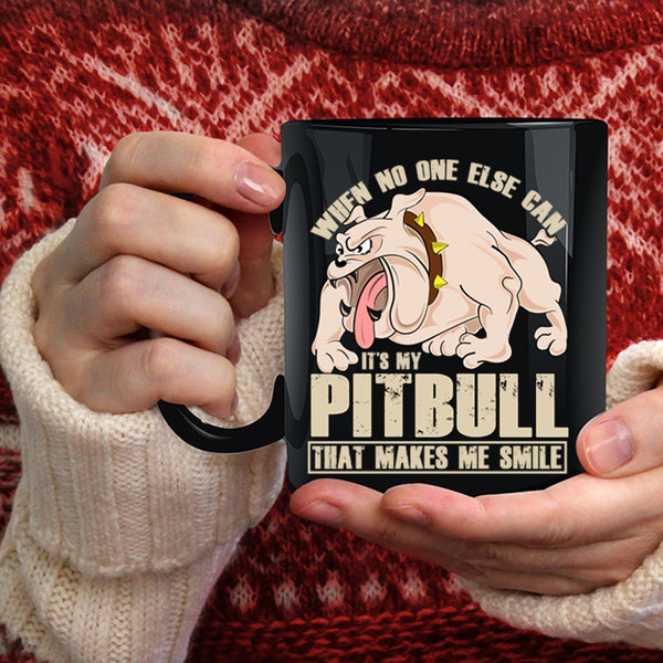 My Pitbull Makes Me Smile Coffee Mug, Cute Pitbull Owner Coffee Cup