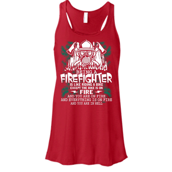 Being A Firefighter Is Like Riding A Bike T Shirt, Coolest Firerfighter T Shirt, Cool T Shirt