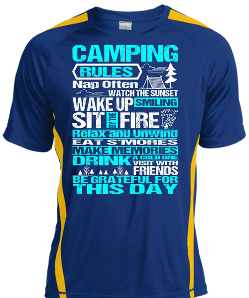 Camping Rules Nap Often T Shirt, Wake Up Smiling T Shirt, Cool Shirt