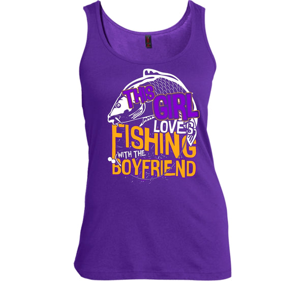 This Girl Loves Fishing T Shirt, Fishing With The Boyfriend Tank Top